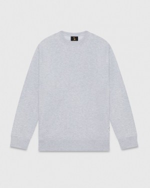 Ash Heather Grey OVO Herringbone Crewneck Sweaters | ZJ67-J8JG