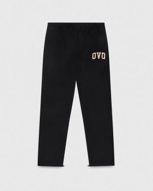 Black OVO Arch Logo Open Hem Sweatpant Bottoms | SB74-K8AQ