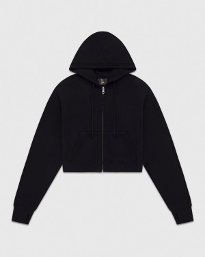 Black OVO Full Zip Hoodie Sweaters | JG40-N1DT