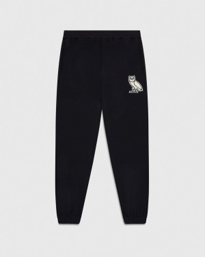 Black OVO Mini OG Plush Sweatpant Bottoms | PS56-E4JB