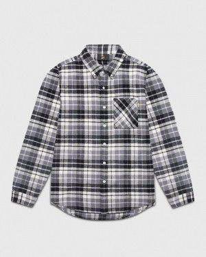 Black OVO Plaid Flannel Shirt Tops | GE67-Z2TM