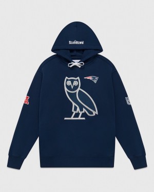 Blue OVO NFL New England Patriots OG Hoodie Sweaters | NG59-B4OA