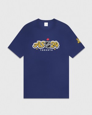 Blue OVO NHL All Star T-Shirt T-Shirts | XB78-X7NW