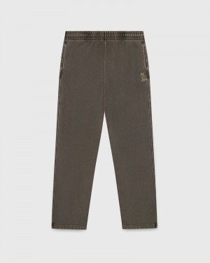 Brown OVO Muskoka Garment Dyed Open Hem Sweatpant Bottoms | CH48-T8MC