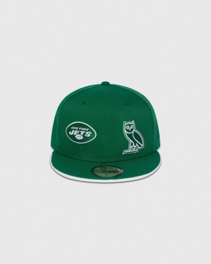 Green OVO NFL New York Jets New Era 59Fifty Fitted Cap Headwear | SA37-L4ND