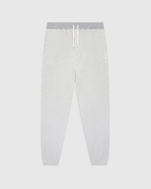 Grey/Cream OVO Seersucker Fleece Relaxed Fit Sweatpant Bottoms | RP99-A2RC