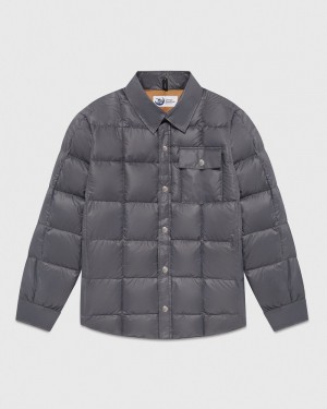 Grey OVO Crescent Down Works Down Shirt Outerwear | UZ79-G4CK