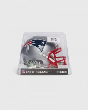 Grey OVO NFL New England Patriots Riddell Mini Helmet Accessories | SG36-G3NL