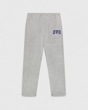 Heather Grey OVO Arch Logo Open Hem Sweatpant Bottoms | ZA96-E4UB