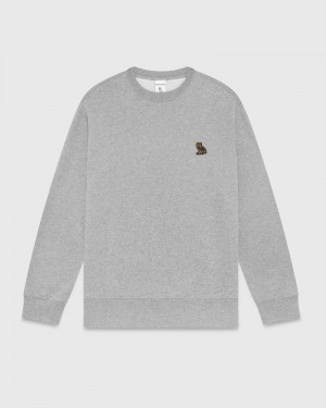 Heather Grey OVO Classic Crewneck Sweaters | BA98-O2XM