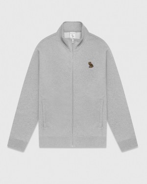 Heather Grey OVO Classic Full-Zip Track Jacket Sweaters | PO63-T6QX