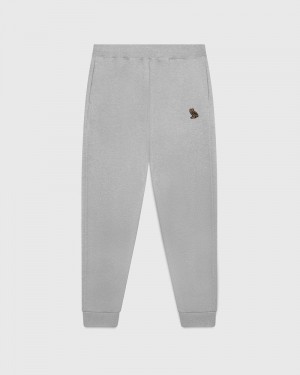 Heather Grey OVO Classic Slim Fit Sweatpant Bottoms | ER89-P2CN