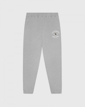 Heather Grey OVO Collegiate Sweatpant Bottoms | MM37-B6YR