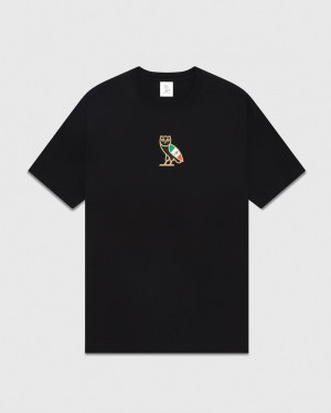 Mexico Black OVO International Mini OG T-Shirt T-Shirts | SD84-F5CW