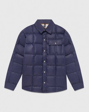 Navy OVO Crescent Down Works Down Shirt Outerwear | PN10-J4MQ