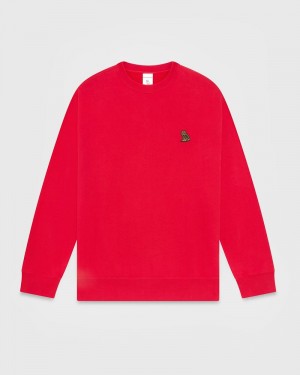 Red OVO Classic Crewneck Sweaters | ZN55-V9PW