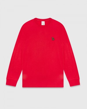 Red OVO Classic Longsleeve T-Shirt T-Shirts | ZI29-O3GQ