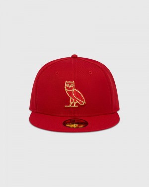 Red OVO New Era 59Fifty OG Fitted Cap Headwear | EL16-O4ZA