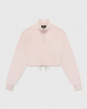 Rose Smoke OVO Quarter Zip Mockneck Sweatshirt Sweaters | VD44-E3AJ