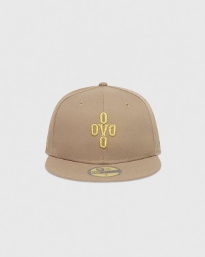 Sand OVO Pom Pom New Era 59Fifty Fitted Cap Headwear | KO69-F1ZO