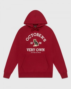 Scarlet OVO Collegiate Hoodie Sweaters | ZR31-P0MA