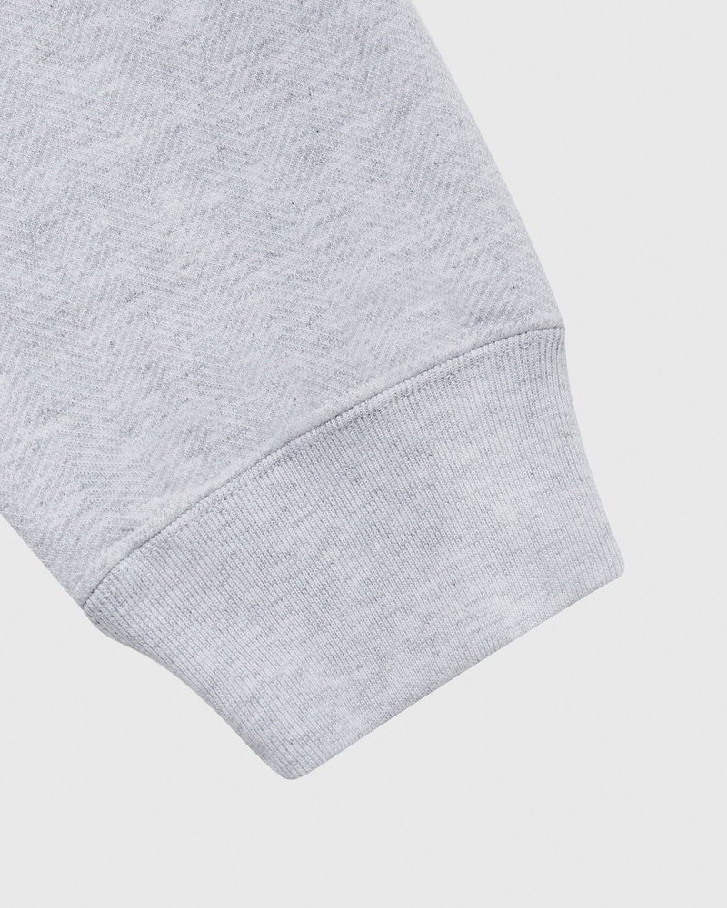 Ash Heather Grey OVO Herringbone Crewneck Sweaters | ZJ67-J8JG