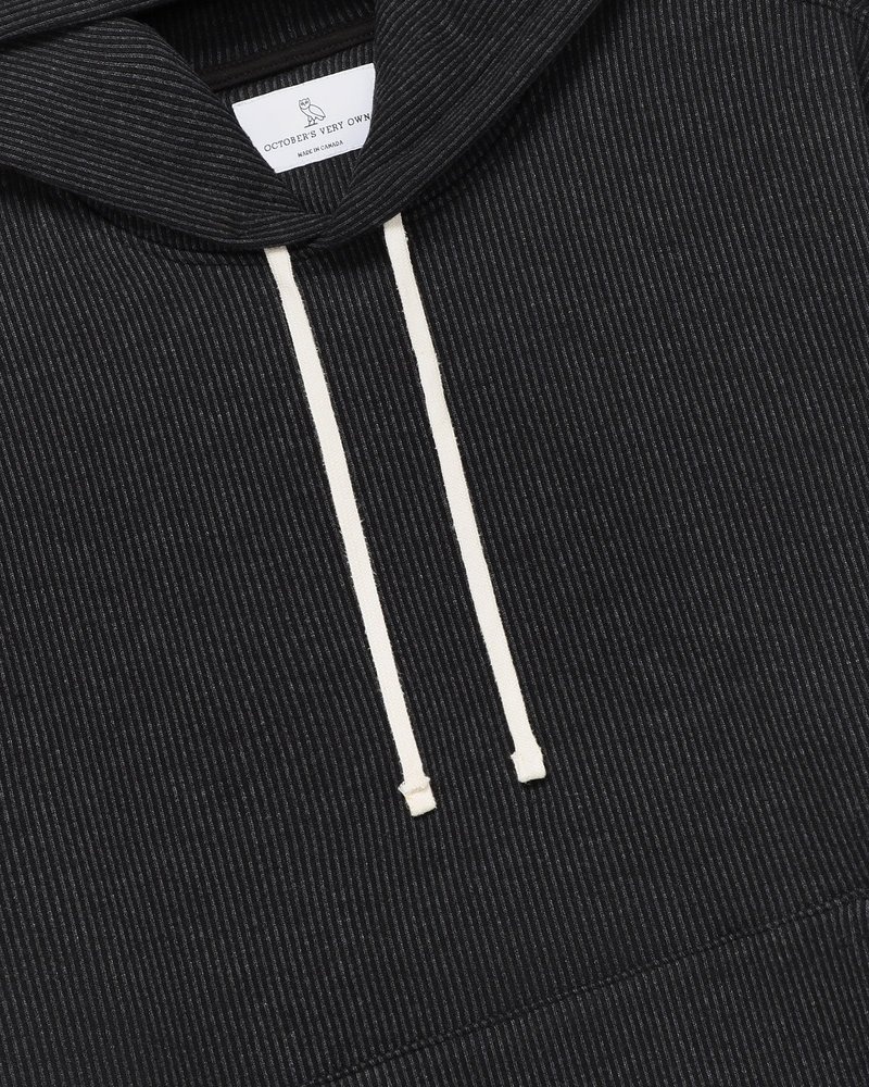 Black/Charcoal OVO Seersucker Fleece Hoodie Sweaters | HY20-N2ZS