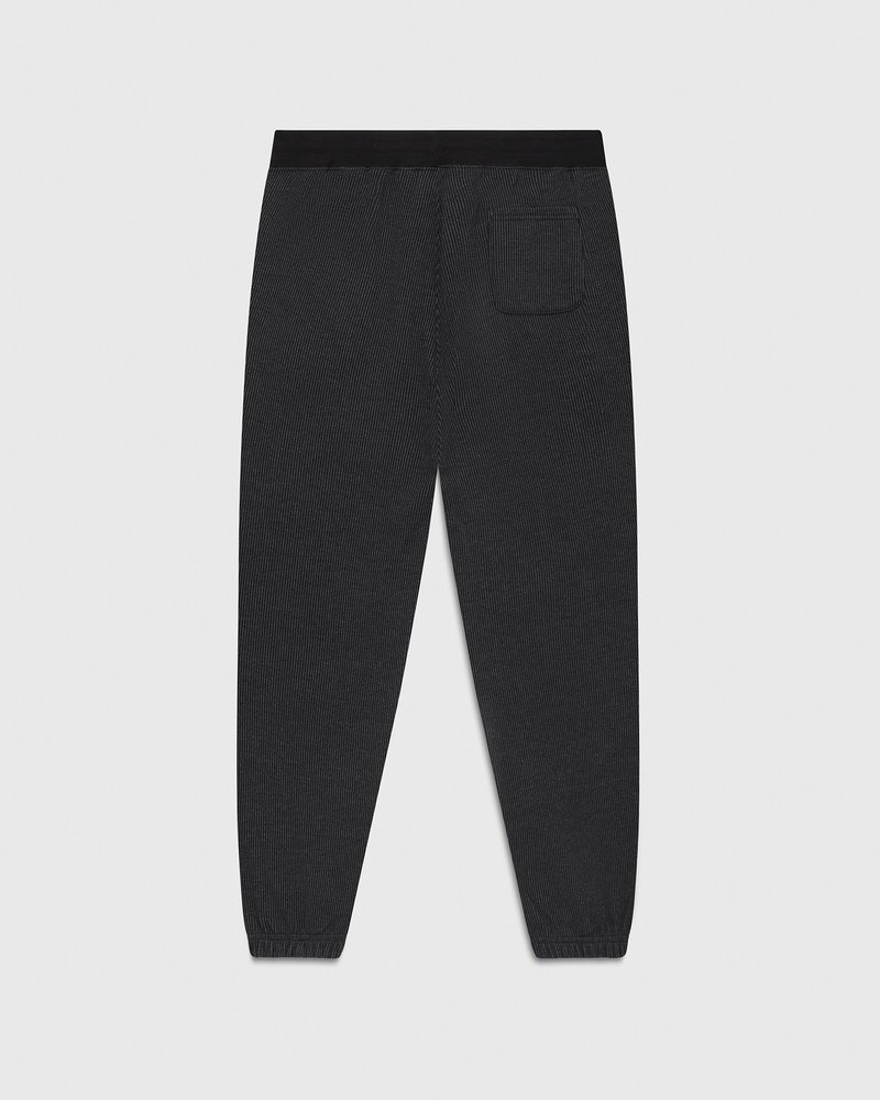 Black/Charcoal OVO Seersucker Fleece Relaxed Fit Sweatpant Bottoms | UL41-Y7YN