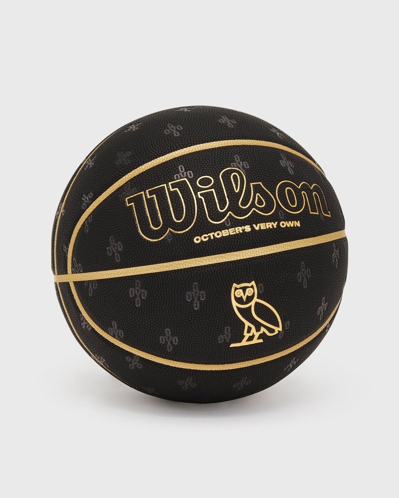 Black/Gold OVO Wilson Basketball Accessories | BZ09-N0LQ