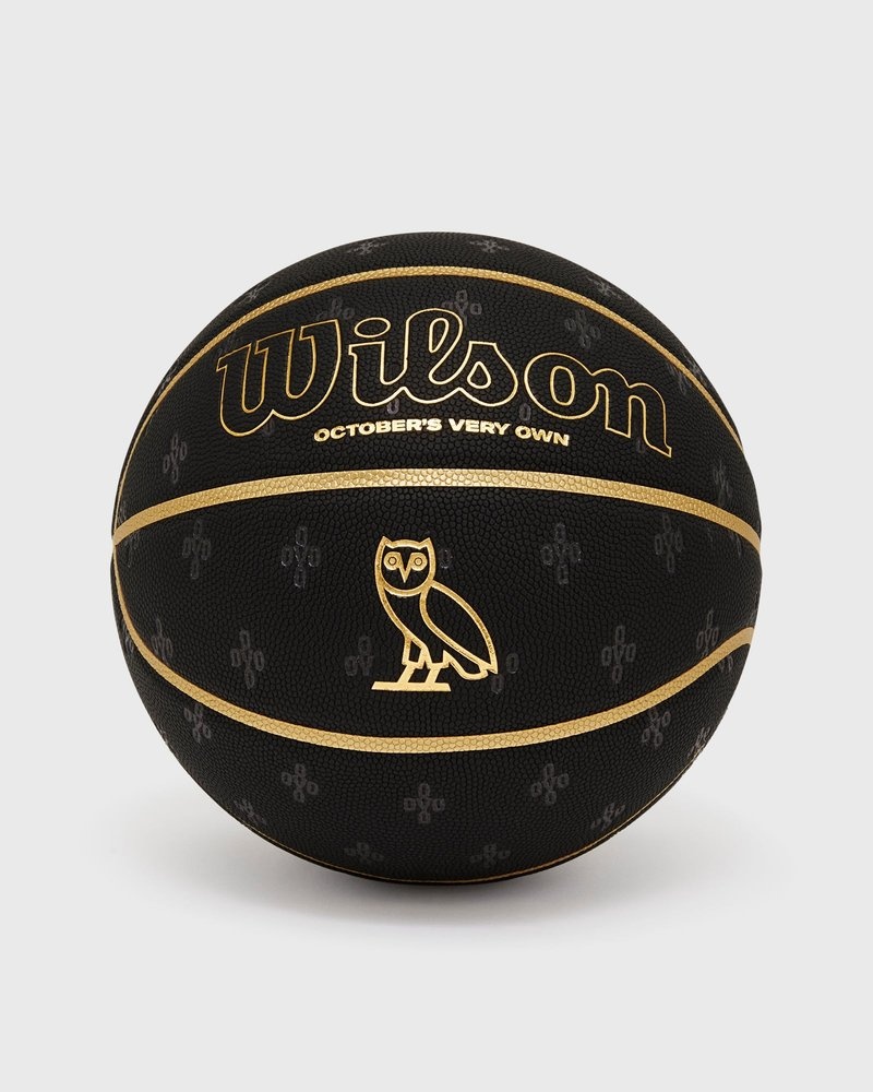 Black/Gold OVO Wilson Basketball Accessories | BZ09-N0LQ