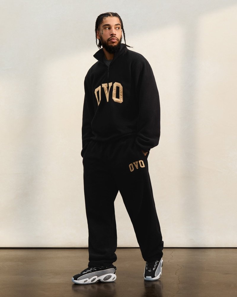 Black OVO Arch Logo Open Hem Sweatpant Bottoms | SB74-K8AQ