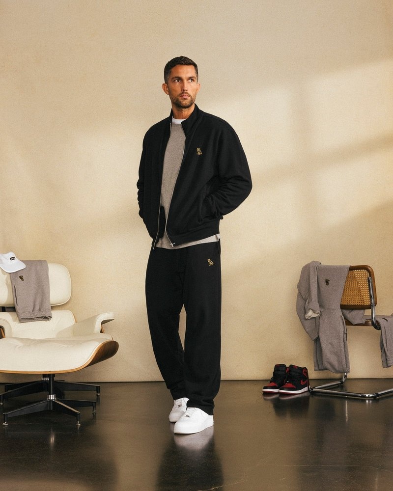 Black OVO Classic Full-Zip Track Jacket Sweaters | JO61-S7RV