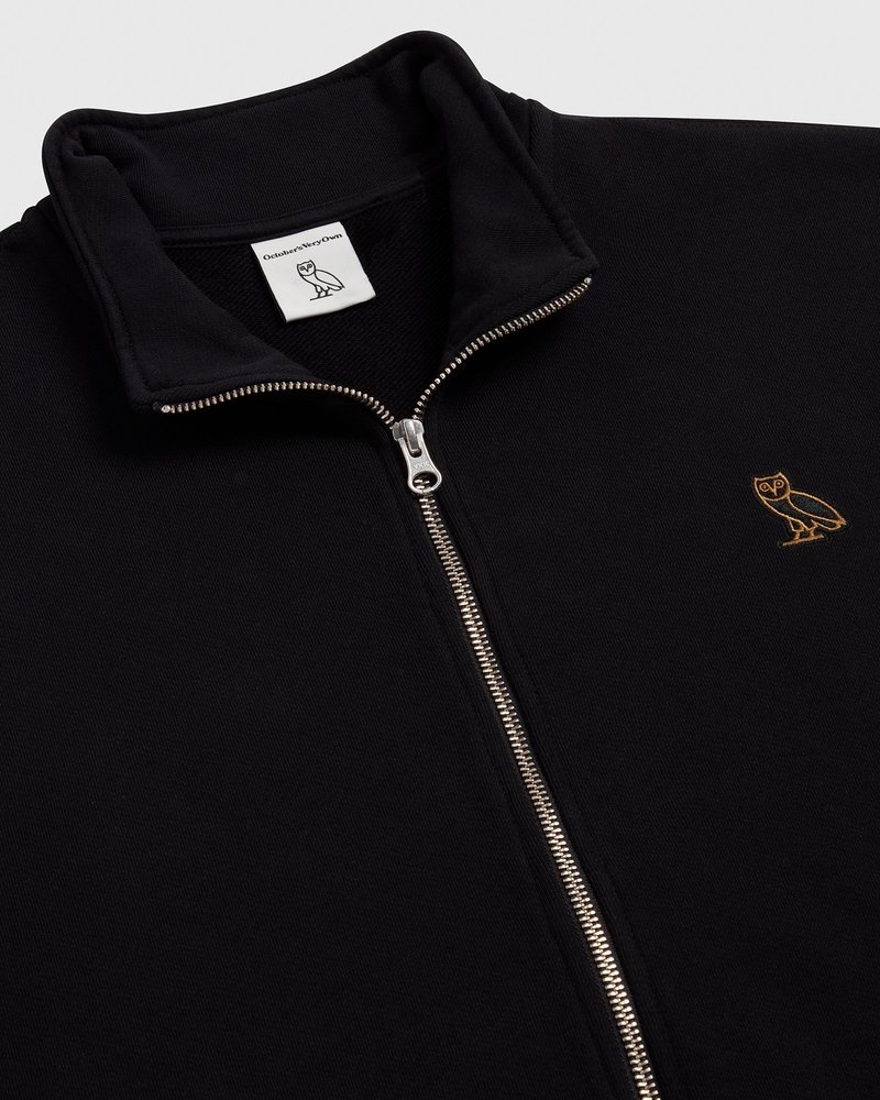 Black OVO Classic Full-Zip Track Jacket Sweaters | JO61-S7RV