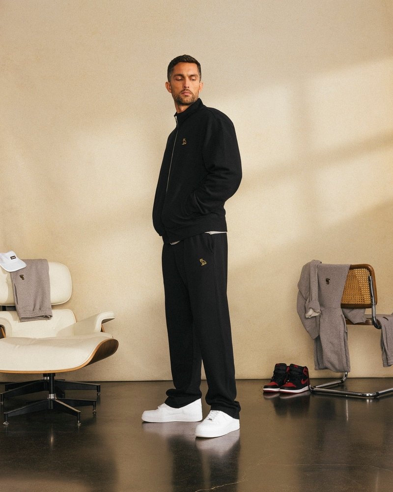 Black OVO Classic Open Hem Sweatpant Bottoms | SN43-K6FL