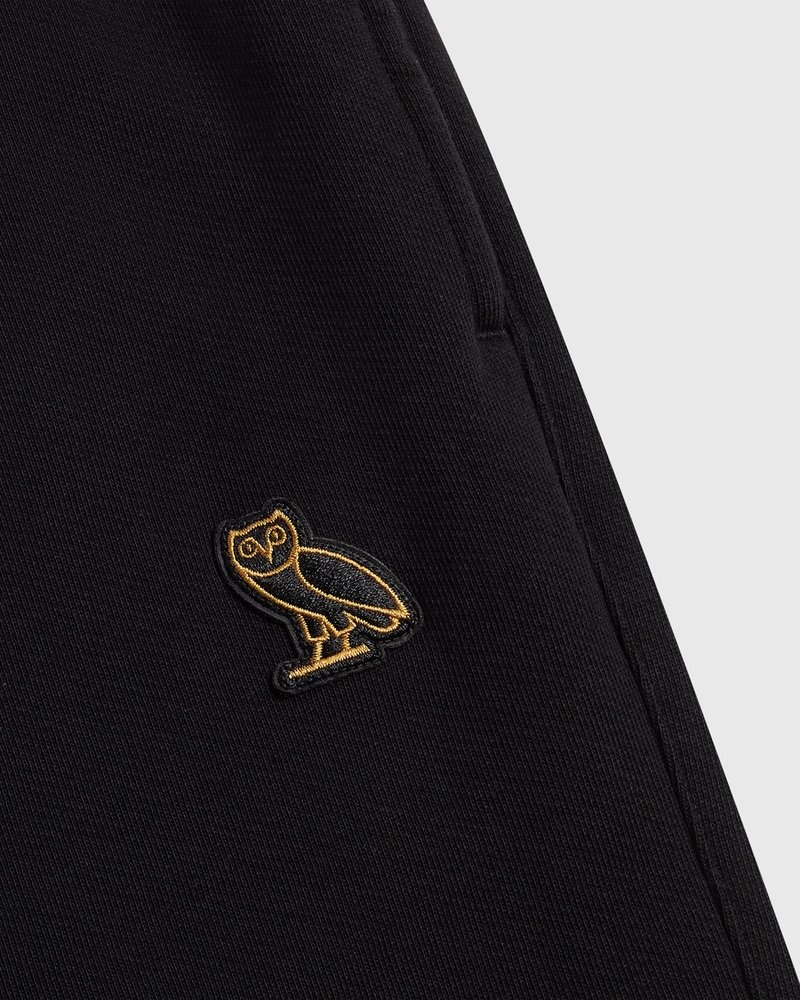 Black OVO Classic Open Hem Sweatpant Bottoms | SN43-K6FL