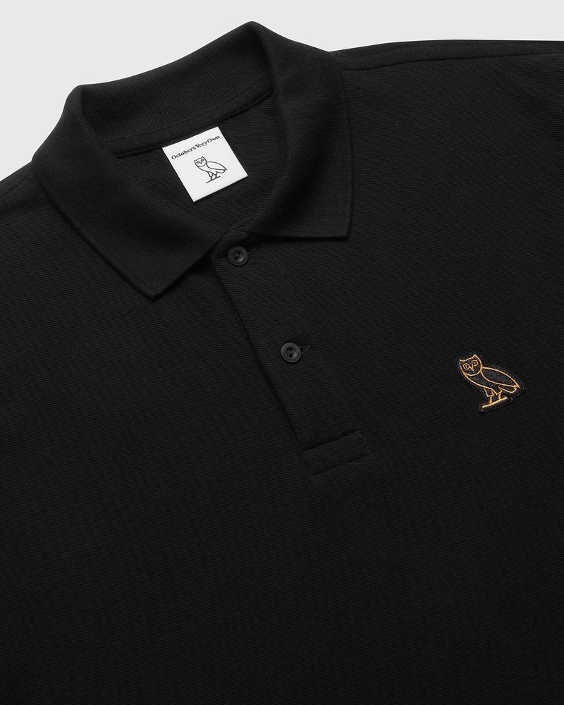 Black OVO Classic Polo Tops | PM35-M1JQ