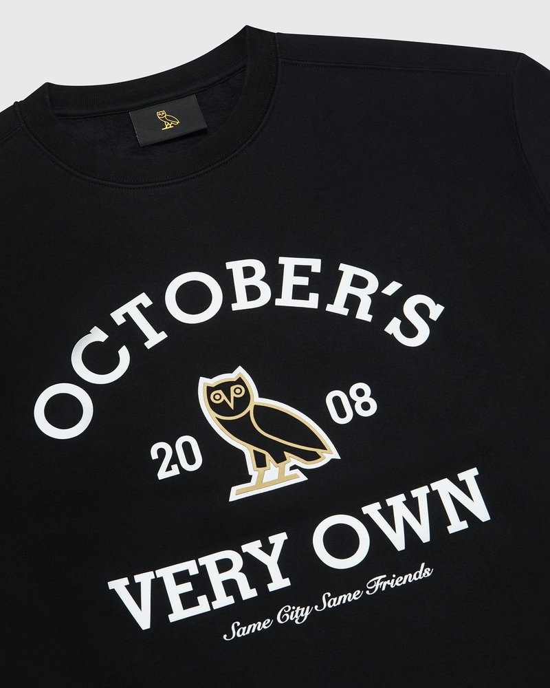 Black OVO Collegiate Crewneck Sweaters | CS45-F9CR