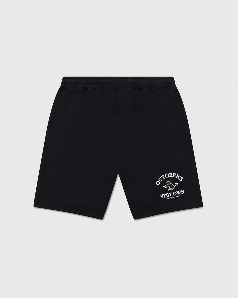 Black OVO Collegiate Sweatshort Bottoms | YD01-E9GU