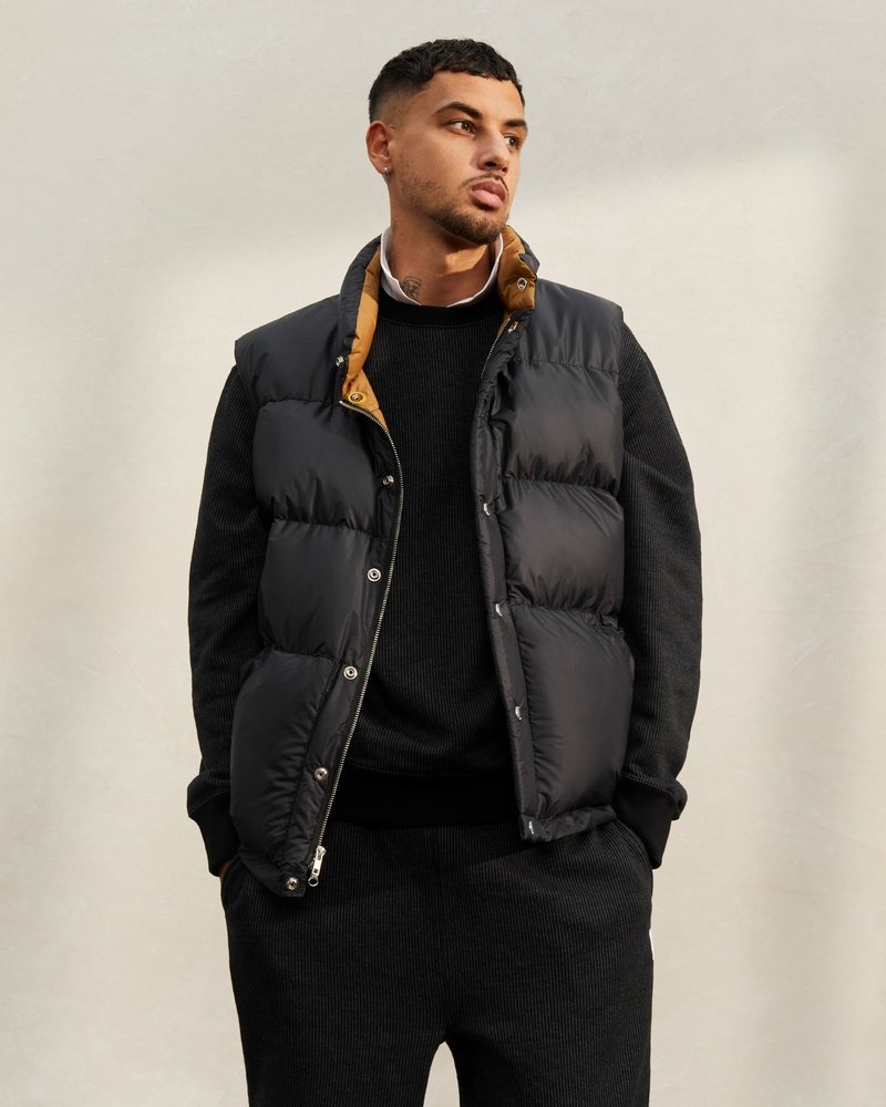 Black OVO Crescent Down Works Italian Vest Outerwear | KK58-N9RJ