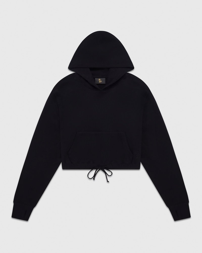 Black OVO Cropped Hoodie Sweaters | OW55-K3AL