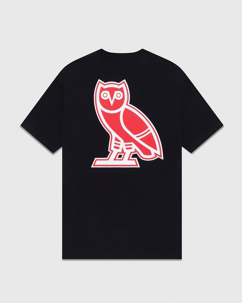 Black OVO Detroit Red Wings T-Shirt T-Shirts | EE52-N0QA