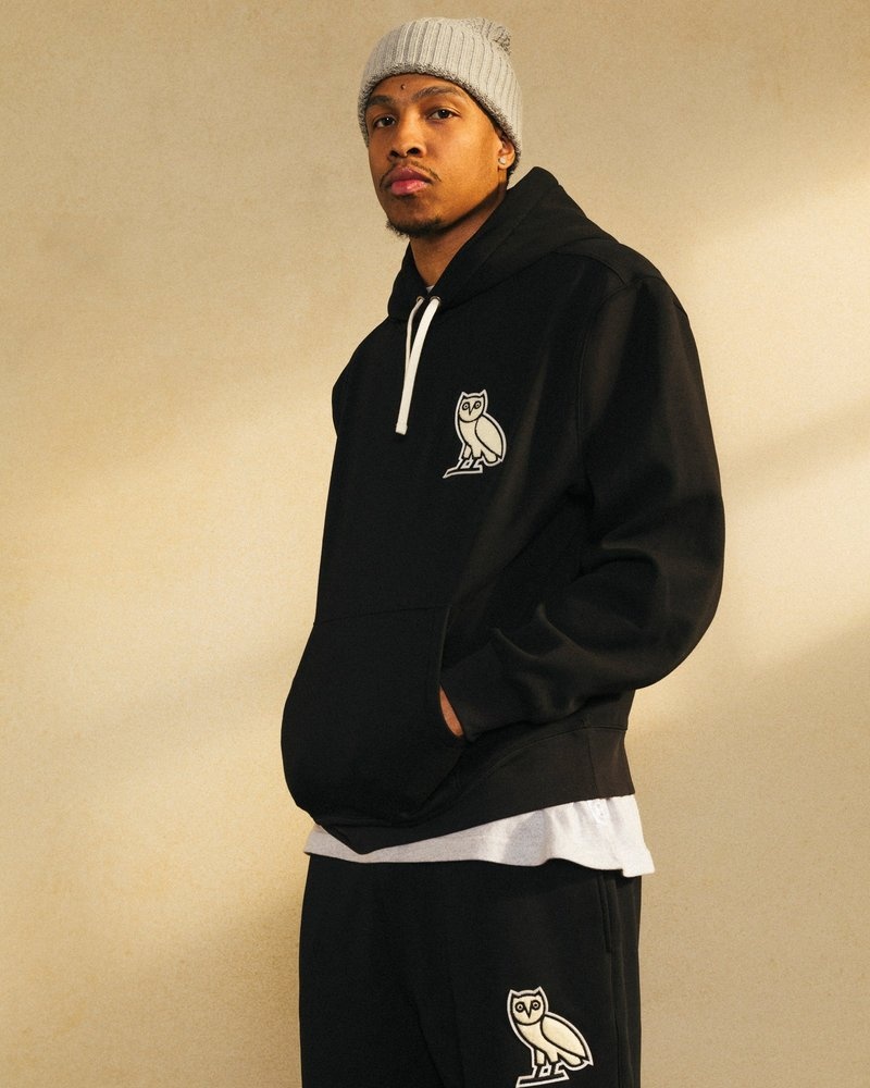 Black OVO Mini OG Plush Hoodie Sweaters | GN88-N7EQ