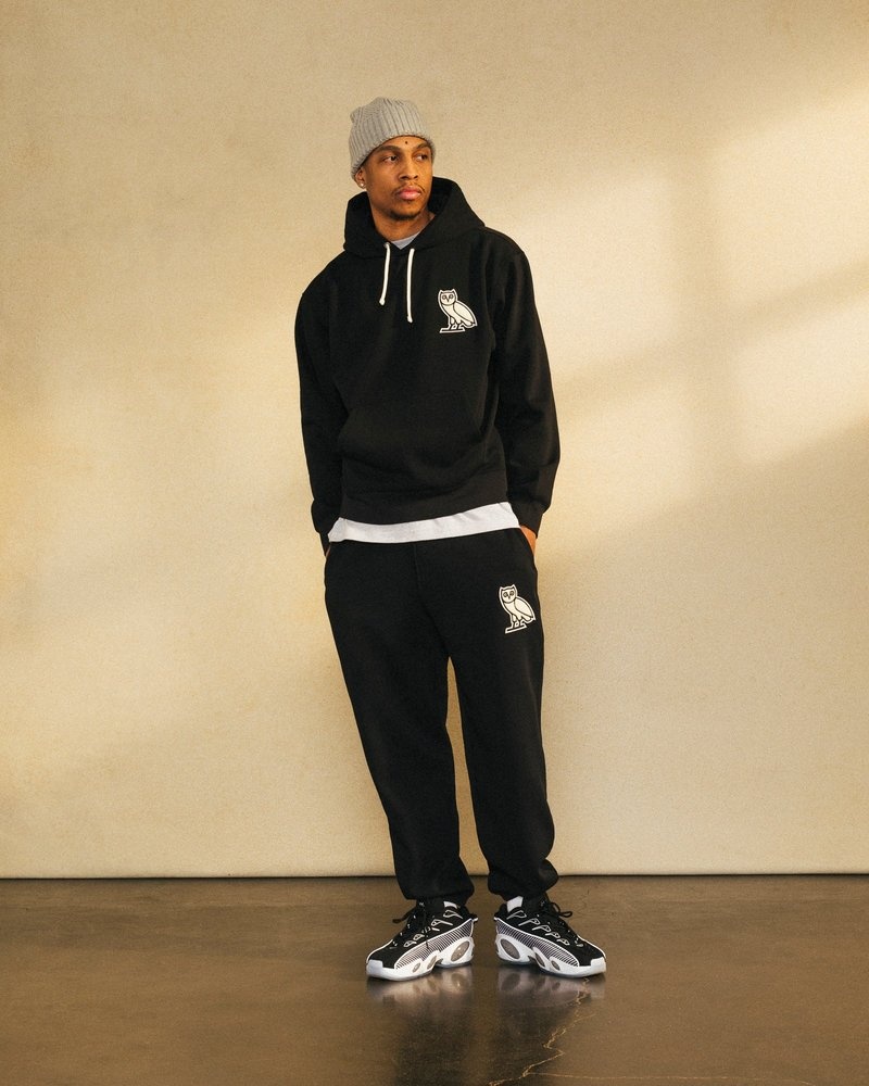 Black OVO Mini OG Plush Sweatpant Bottoms | PS56-E4JB