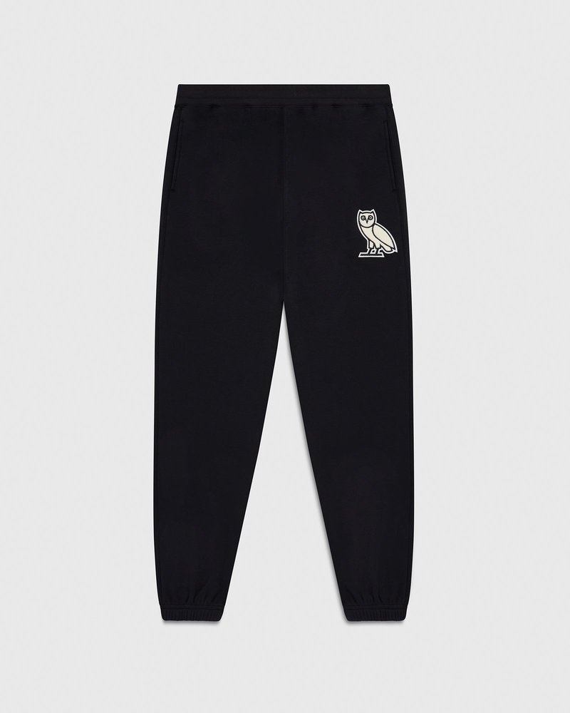 Black OVO Mini OG Plush Sweatpant Bottoms | PS56-E4JB