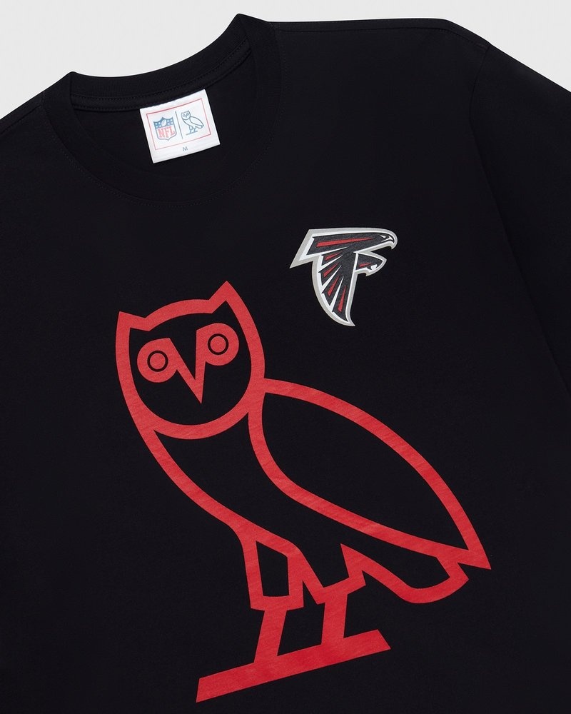 Black OVO NFL Atlanta Falcons Game Day T-Shirt T-Shirts | YK63-N8PY