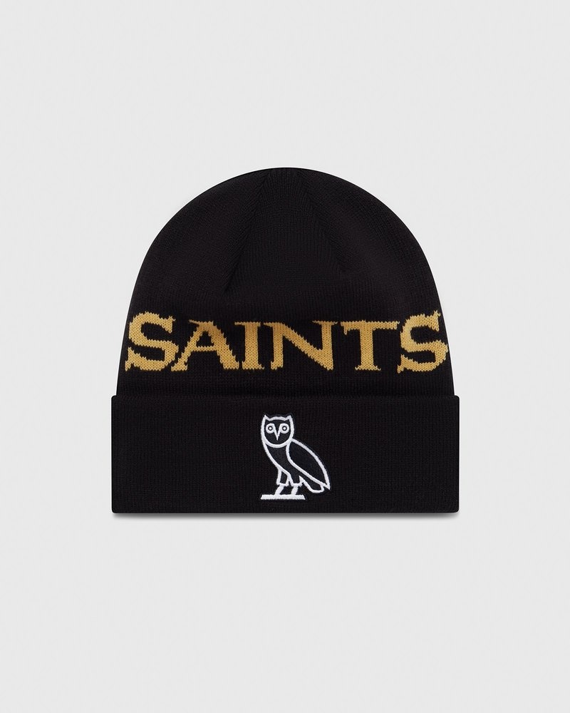 Black OVO NFL New Orleans Saints New Era Beanie Headwear | EH27-G5ZN