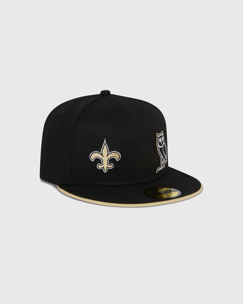 Black OVO NFL New Orleans Saints New Era 59Fifty Fitted Cap Headwear | YQ96-L6WI