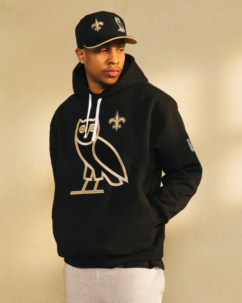 Black OVO NFL New Orleans Saints OG Hoodie Sweaters | AV13-G3VS