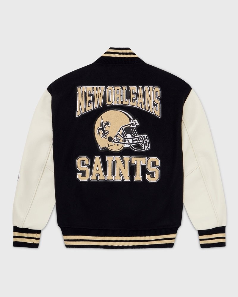 Black OVO NFL New Orleans Saints Varsity Jacket Outerwear | XI19-T6AX