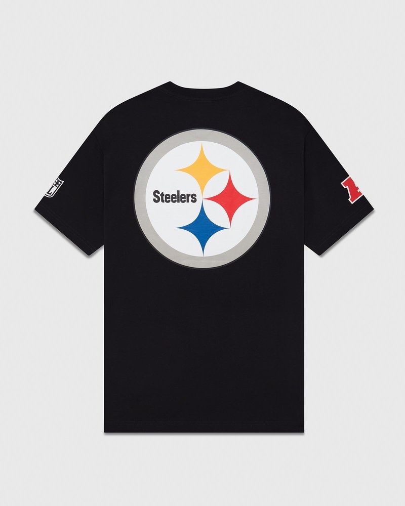 Black OVO NFL Pittsburgh Steelers Game Day T-Shirt T-Shirts | DU66-U7VO